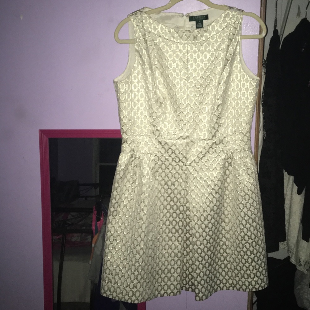 Cream and gold dress